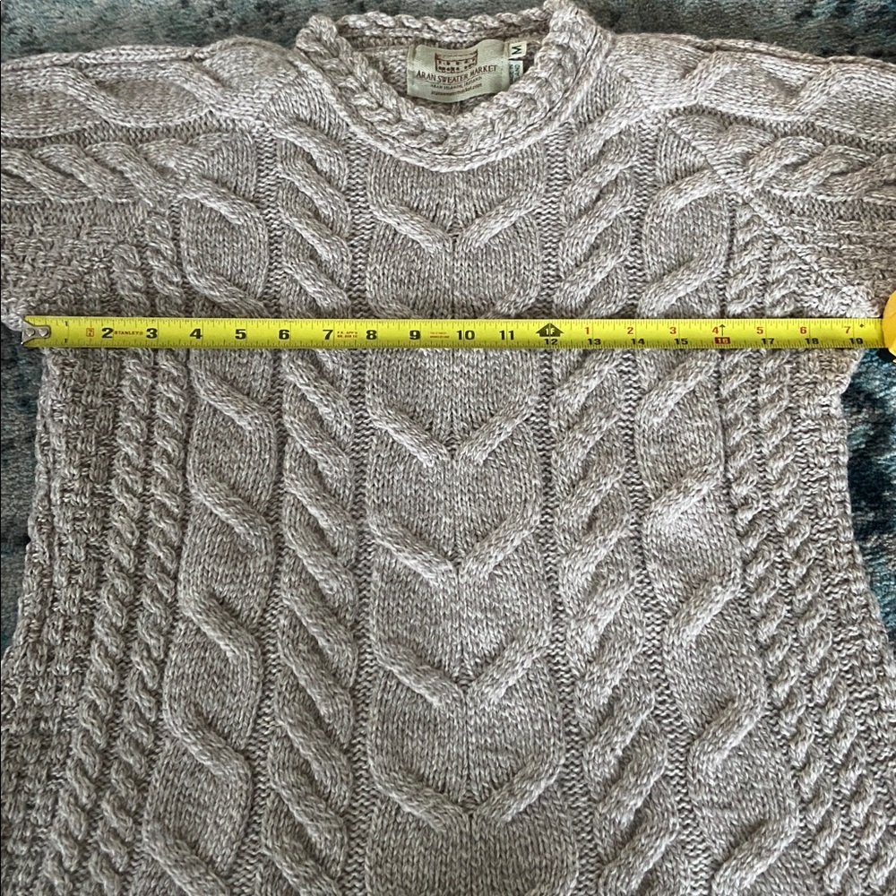 Cream Cable Knit Crew Neck Sweater - Picture 6 of 8